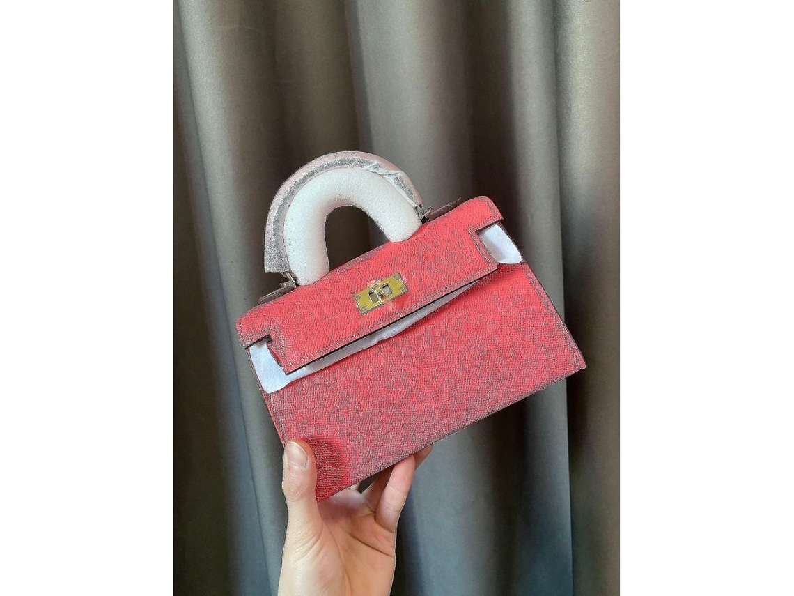 Bolsa de Couro para Mulher Mini Kelly de Segunda Geração com Fecho e Correia de Ombro | S/MARCA