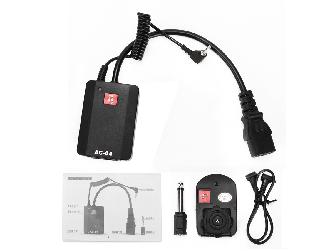 Disparador Sem Fio De Flash De Estúdio 4 Canais Vbestlife Ac110‑240v Com Receptor