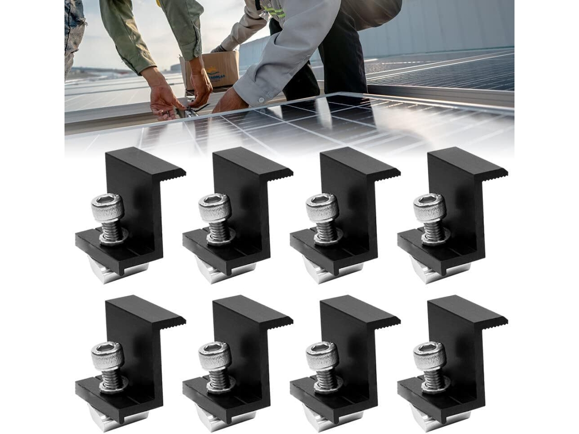 Suporte para Painel Solar: 8 Peças de Alumínio 30 Mm Painel Solar BRILVIBERA