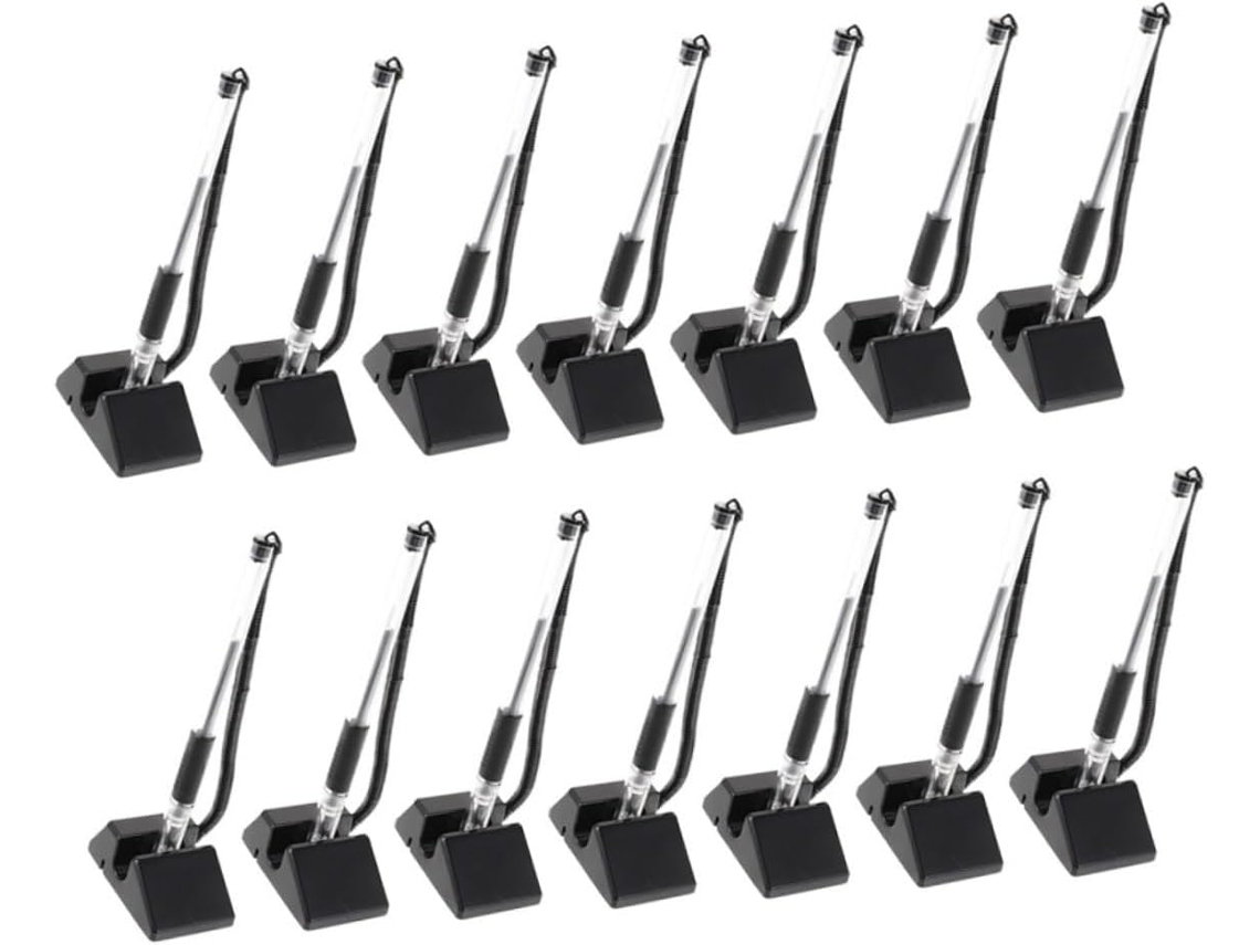 Pacote com 20 Canetas Esferográficas Pretas, Ponta de 0,5 Mm, Base Adesiva, Feitas Plástico Resistente, Design