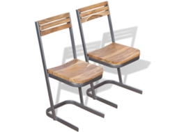 Vidaxl Cadeiras De Jantar 2 Pcs Madeira Teca Maciça