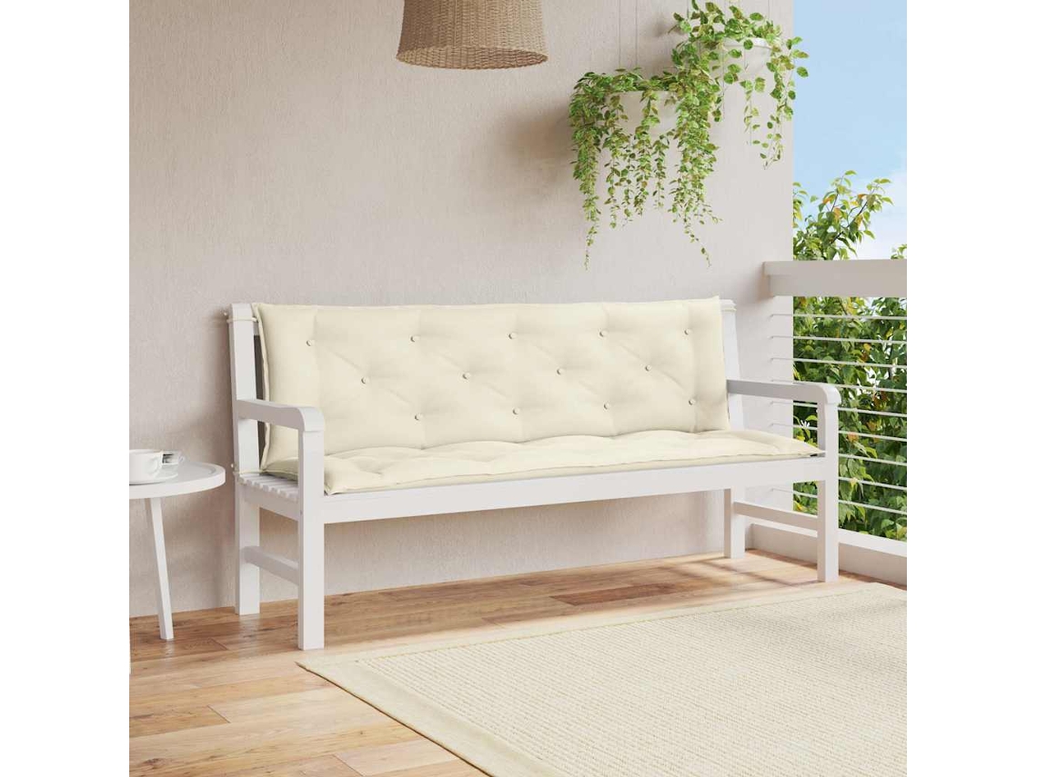 Vidaxl Almofadão Para Banco De Jardim Tecido Oxford Branco Nata