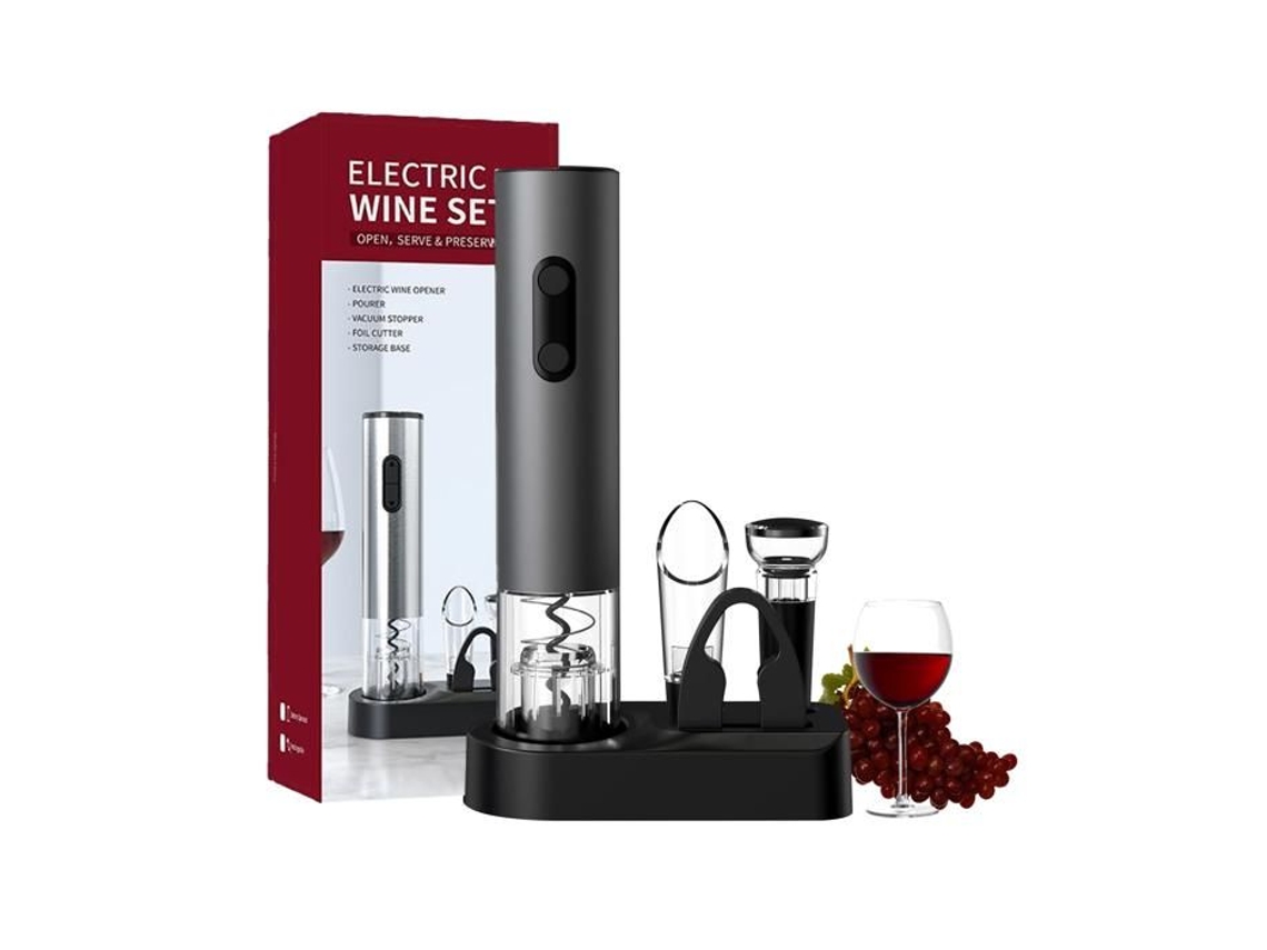 Saca-rolhas Elétrico Automático, 4 Em 1, Sem Fio Com Base