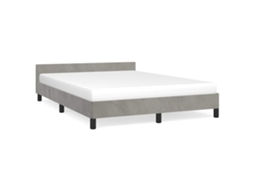 Estrutura De Cama Com Cabeceira Vidaxl Cinzeto Veludo (207 X 146 X 50 Cm)