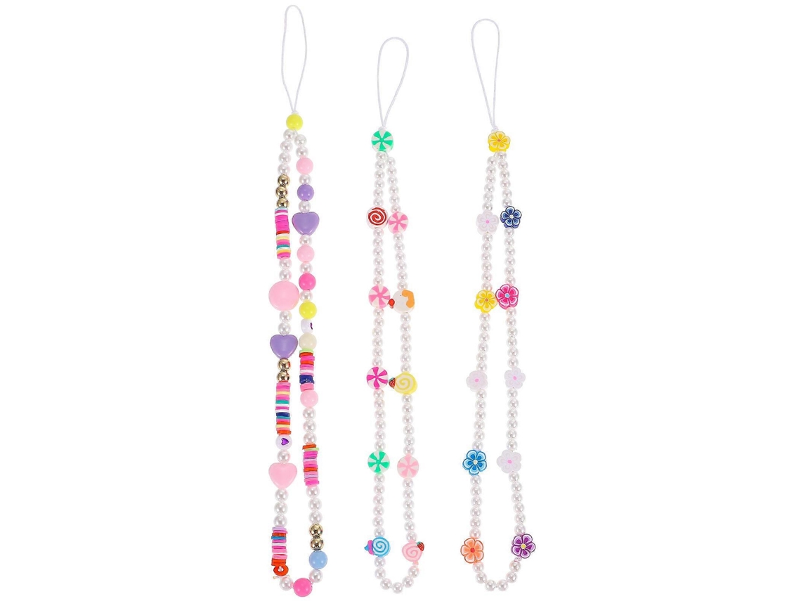 Cordão Para Celular Com Alça, Acessório Para Celular, Pulseira De Pérolas, Presente, 3 Peças