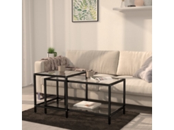 Vidaxl Mesas De Centro 2 Pcs Vidro Temperado Transparente