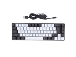 Teclado Usb de Membrana para Juegos Con Retroiluminación Rgb de 68 Teclas, Diseño Ergonómico, para Pc, Windows Office, Blanco/negro.