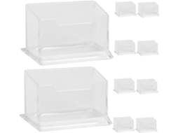 Conjunto De 10 Peças De Porta Cartão De Visita Transparente Em Plástico Para Escritório E Balcão. Gokoco