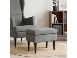Vidaxl Pufe Para Os Pés Cinzento-escuro 55 X 35 X 41 Cm Veludo