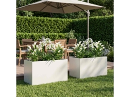 Vidaxl Vaso De Jardim 2 Unid. Branco 80 X 50 X 50 Cm
