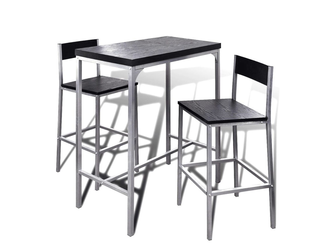 Breakfast Bar Set, Breakfast Bar Sets Vidaxl Preto Mdf