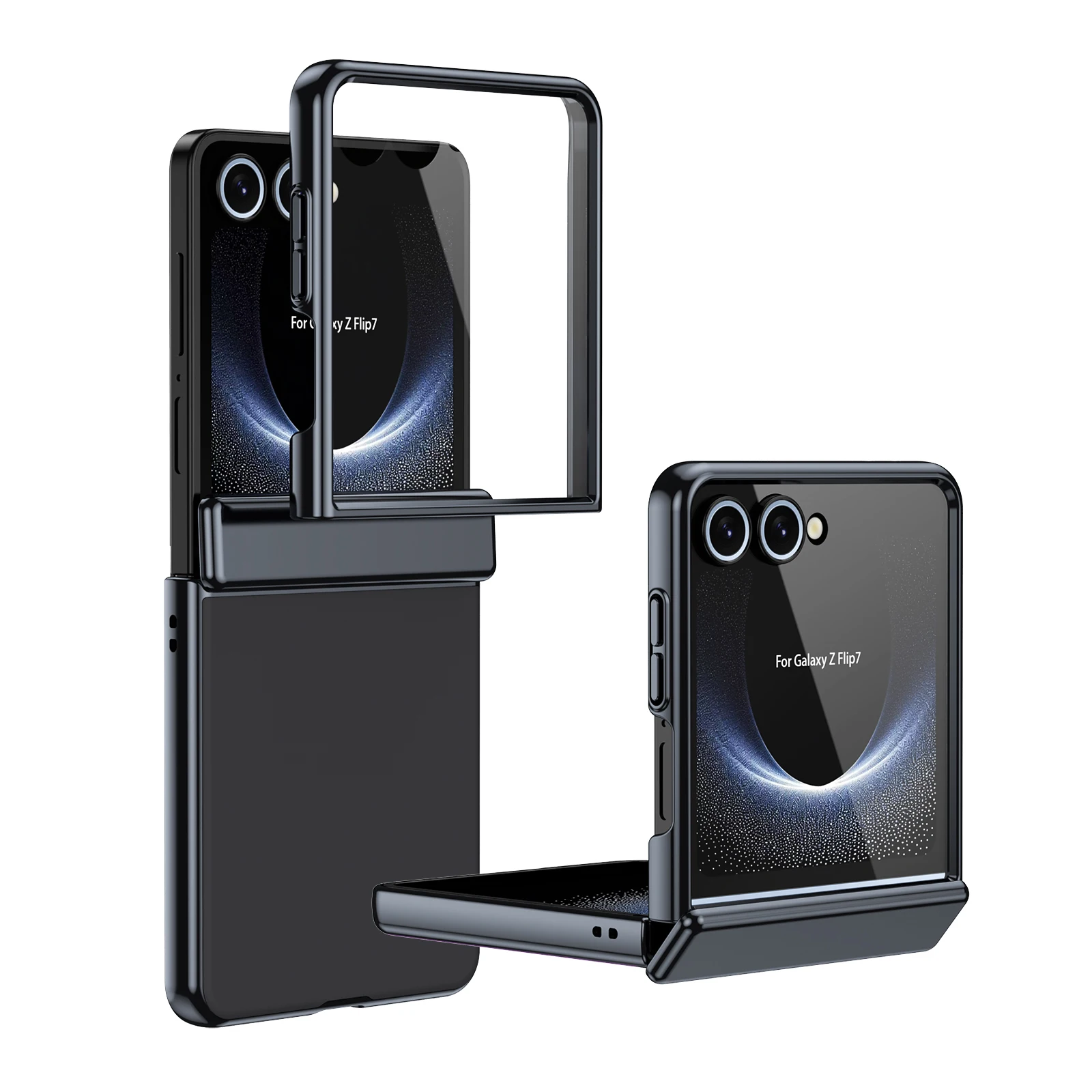 (preto, Galaxy Z Flip4) Capa Flip De Luxo Com Acabamento Fosco E Resistente A Arranhões, Inclui Protetor De Tela.
