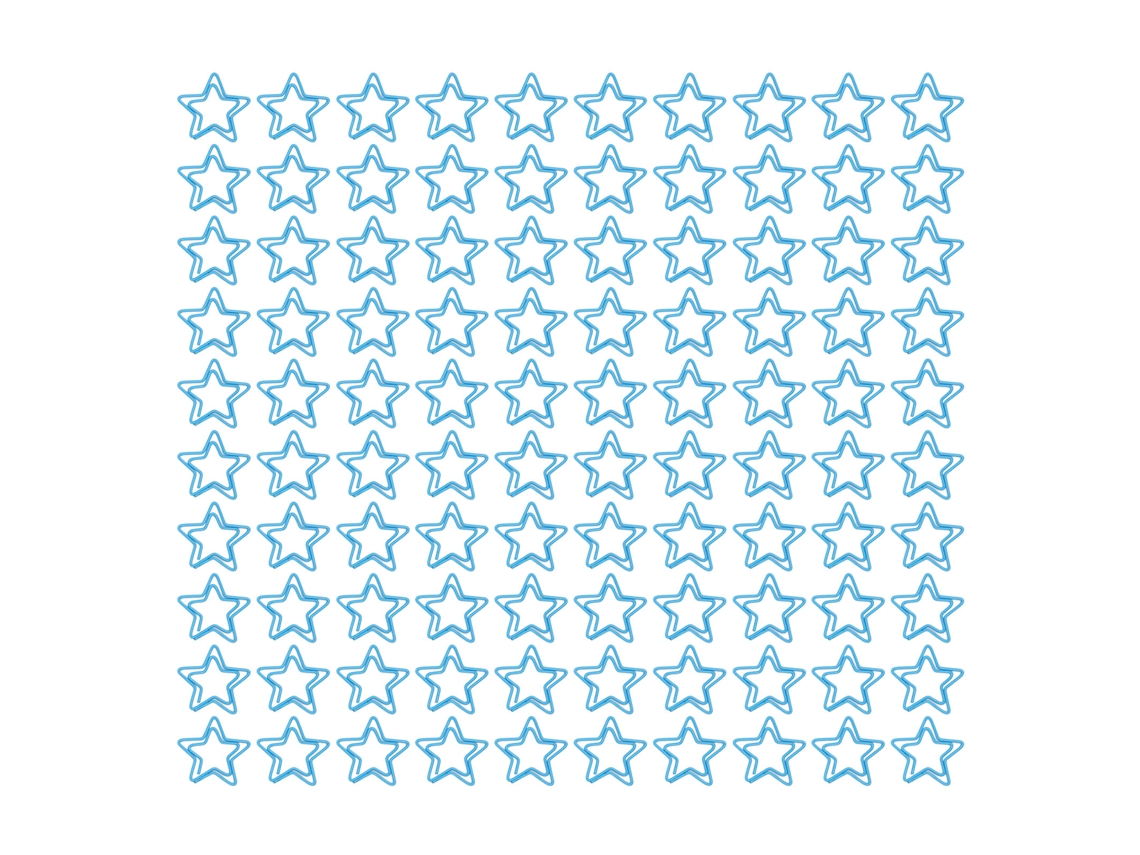 100 Clips de Papel em Forma de Estrela Prateados Resistentes À Corrosão Metálicos Práticos para Escritório Azul