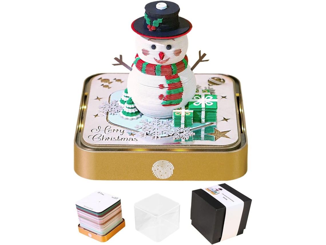 Calendrier 3d 2026 Bloc-notes Sculpté Bonhomme De Neige Calendrier 2026
