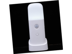 Luz noturna com sensor de movimento, 1 W, branca, para quarto.