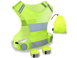 Omni-chaleco Reflexivo Com Pulseiras De Segurança Ultra Leve Malha Para Corrida, Ciclismo, Passeio Com Cão, Motociclismo, Trotar