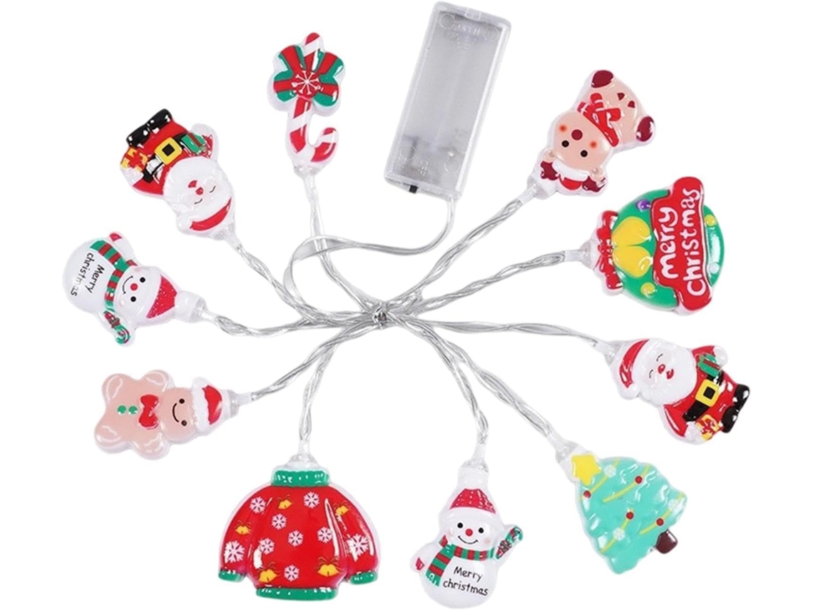 Luzes De Natal De Led Com Papai Noel E Boneco De Neve