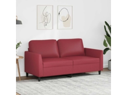 Sofá 2 Lugares HARLANV1 Relaxamento 140 Cm Couro Artificial Vermelho Tinto