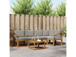 Vidaxl Conjunto De Sofás Para Exterior 6 Unid. Cinza Natural E Claro