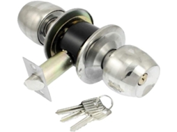Nova Fechadura Cilíndrica Para Porta De Banheiro Lon0167 Em Aço Inoxidável Prateado, Confiável E Eficaz, Com 3 Chaves Id