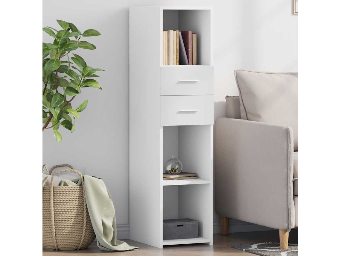 Vidaxl Armário Alto 30x42,5x124 Cm Derivados De Madeira Branco