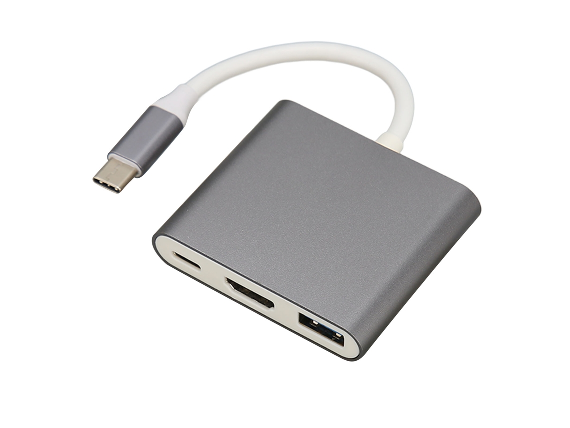 Hub Usb C 3 Em 1 Adaptador Multiporta Usb C Para Usb3.0 Hdmi Para Windows Os