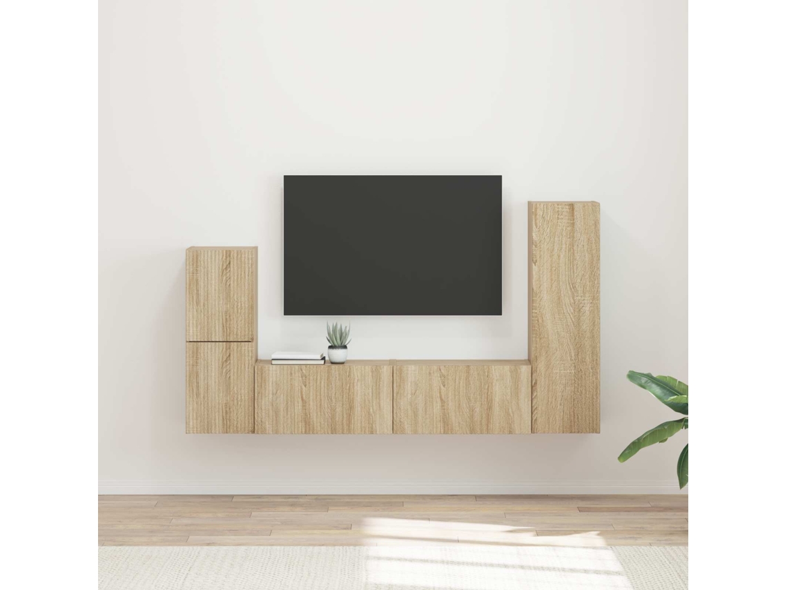 Vidaxl Conjunto De Móvel De Tv 4 Unid. Carvalho Sonoma