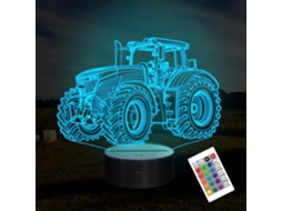 Luz Noturna 3d Com Iluso De Trator, Iluminao Hologrfica Ajustvel Em 16 Cores, Brinquedo Com Temporizador E Carregamento Usb Aquaforge
