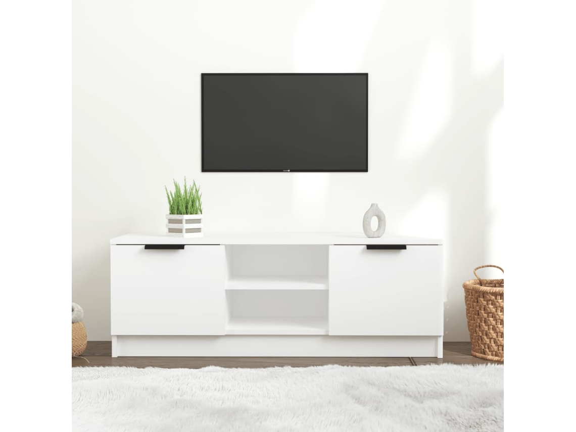 Vidaxl Móvel Para Tv 102x35x36,5 Cm Madeira Processada Branco