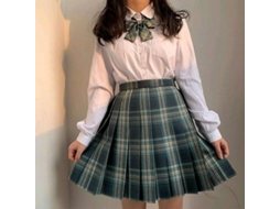 2026-saia Plissada Uniforme Escolar Japonesa High Waist A-line Tartan Jk Mulher Nowcos M Bosque De Cartas