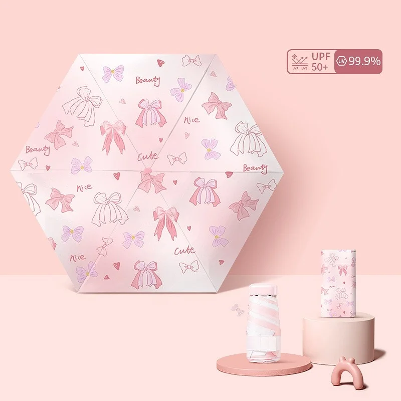 Guarda chuva Dobrável em Formato de Borboleta MDUG com Seis Dobras (rosa 6k)