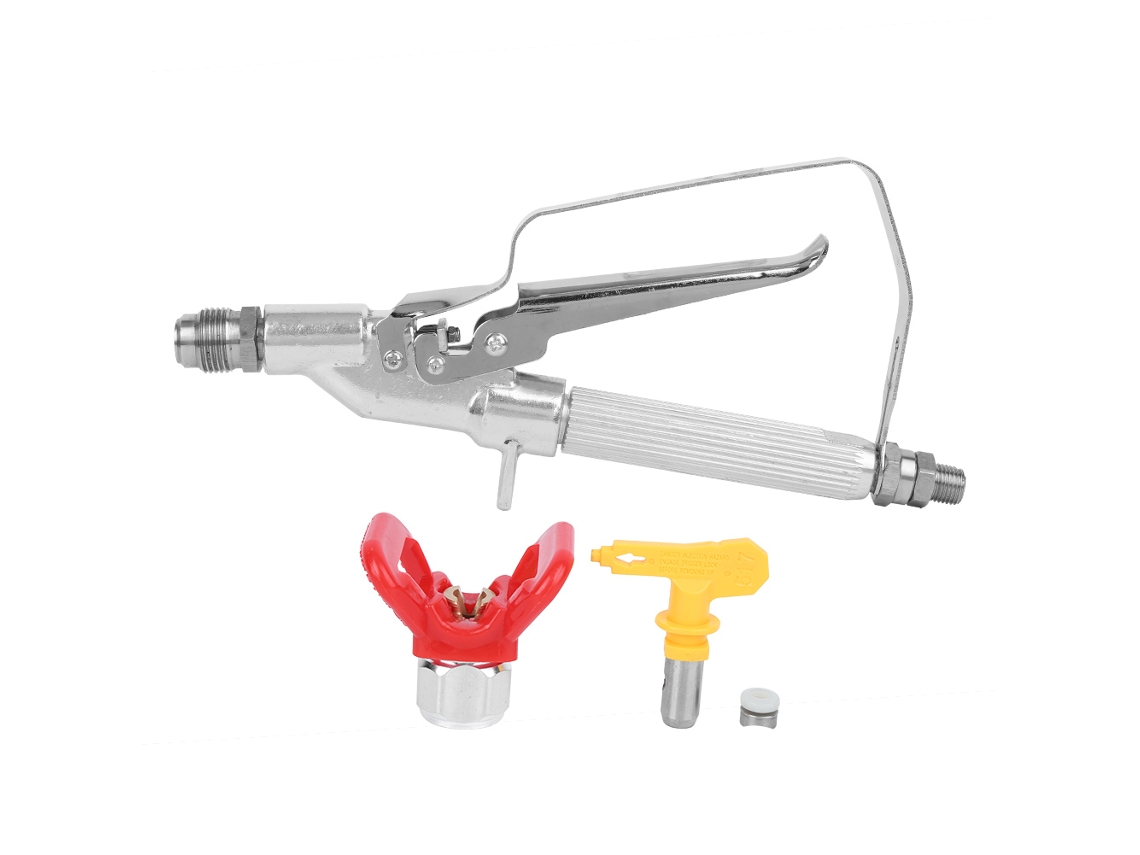 Pistola de pintura airless de alta pressão com haste reta ergonômica em aço inoxidável G1/4" - Ferramentas e acessórios
