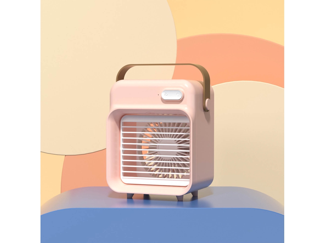 Ventilador Mini Usb Portátil Rosa 3 Velocidades Ar Condicionado