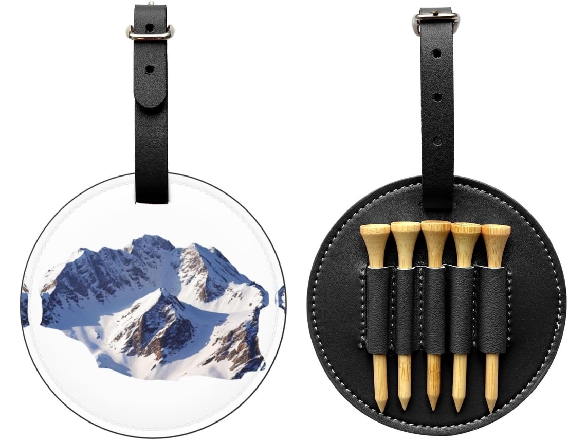 Bolsa para Tees de Golfe Alps Snow Mountains, Preta, Fácil de Transportar | S/MARCA
