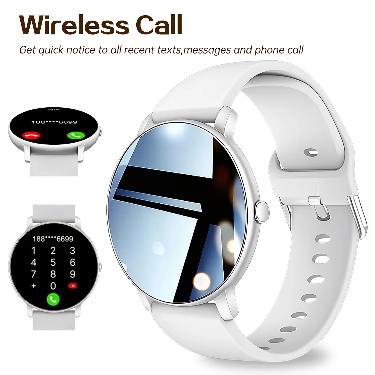 (prateado) Smartwatch Multifuncional, Simples E Elegante
