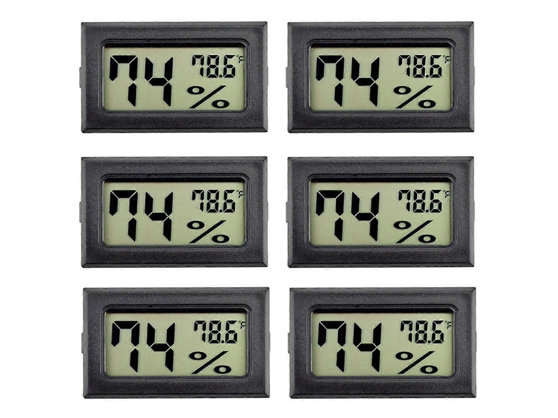 6pack Mini Higrômetro Medidor De Umidade Interior Higrômetro Medições Digitais De Umidade Com () Para Estufa, Jardim