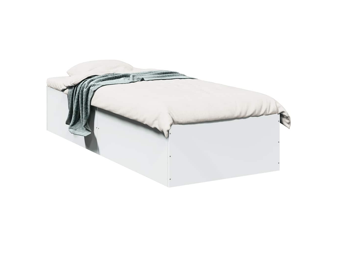 Bed Frame, Bed Frames Vidaxl Branco Madeira Processada (75 X 190 Cm)