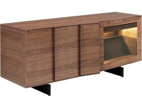 Aparador ANGEL CERDÁ S.L. 3218 (Castanho, Preto - Aço inoxidável, Vidro - 180 x 60 x 76 cm)
