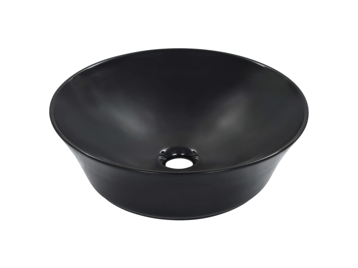 Vidaxl Lavatório 41x12,5 Cm Cerâmica Preto
