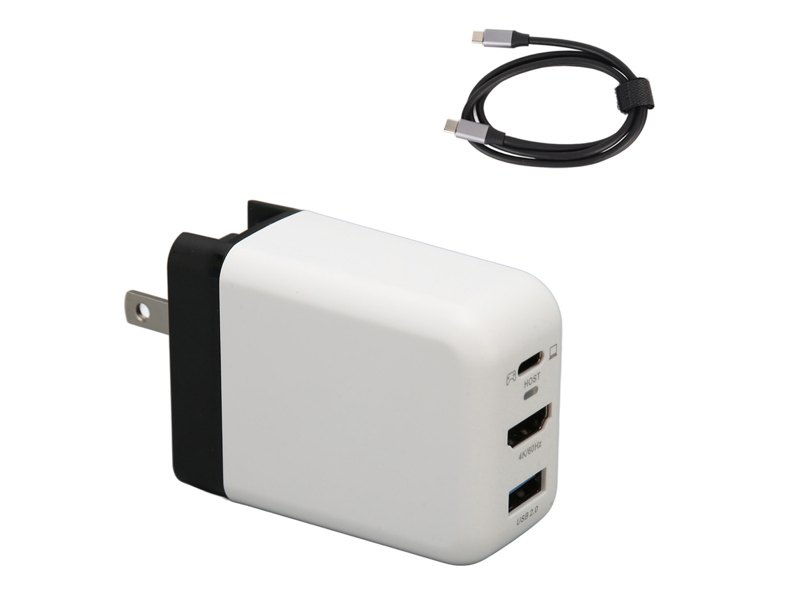 Cargador Usb c Gan de 65 W con 3 puertos y Hdmi, plegable, 4k a 60 Hz | S/MARCA