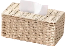 Caixa de Lenços de Papel Rattan Trançado S/MARCA, 1 Peça, Decoração Sala e Mesa