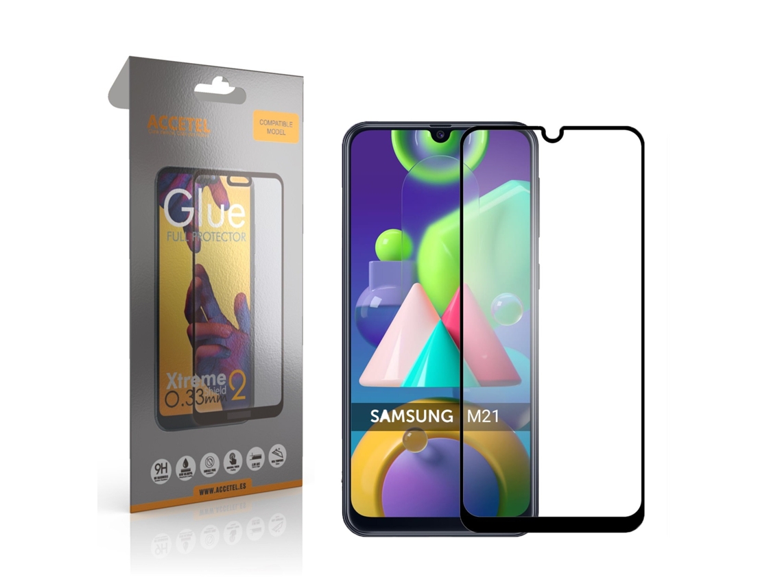 Película De Vidro 2d Full Glue - Samsung Galaxy M21 Preto