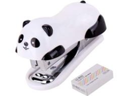 Grampeador De Mesa Mini Panda Com 1000 Grampos Nº 10 Aquaforge