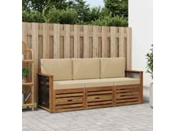 Vidaxl Conjuntos De Sofás Com Almofada 3 Pcs Madeira Sólida De Acácia