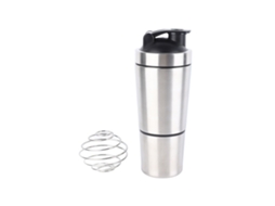 Copo de Mistura de Proteína Inox Portátil com Escala
