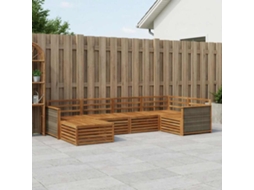 Vidaxl Conjunto De Sofás Para Exterior 6 Pcs Natural