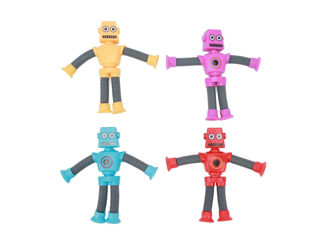 Mali 4pcs Brinquedo de Robô com Ventosas Telescópicas Flexível em Plástico para Crianças Meninos e Meninas