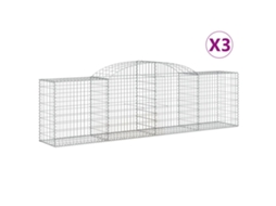 Gabion Basket, Gabion Baskets Vidaxl Prateado Ferro (300 X 50 X 80/100 Cm)