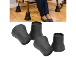 4 Peças De Elevadores De Móveis De 6 Polegadas Em Forma De Chifre, Elevadores De Plástico Preto Resistentes Para Sofá Cama Slowmoose