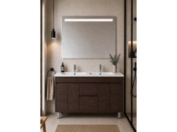 Móvel De Casa De Banho Com Lavatório Origenbath Isquia Sem Espelho 120x45 Cm 2 Cubas Freixo Tea